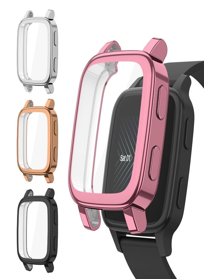 Vanjua 4 Pack Case for Garmin Venu Sq 2 / Venu Sq Screen Protector Case, Soft TPU All-Around Protective Screen Cover Bumper Frame Compatible with Garmin Venu Sq 2 Music/Venu Sq Music Smartwatch (4Pack D) - Image 1