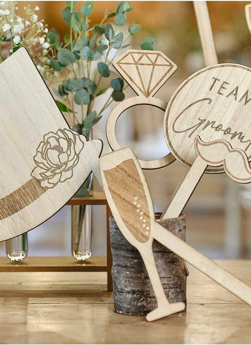 Ginger Ray Wooden Photobooth Props - Wedding - Image 1