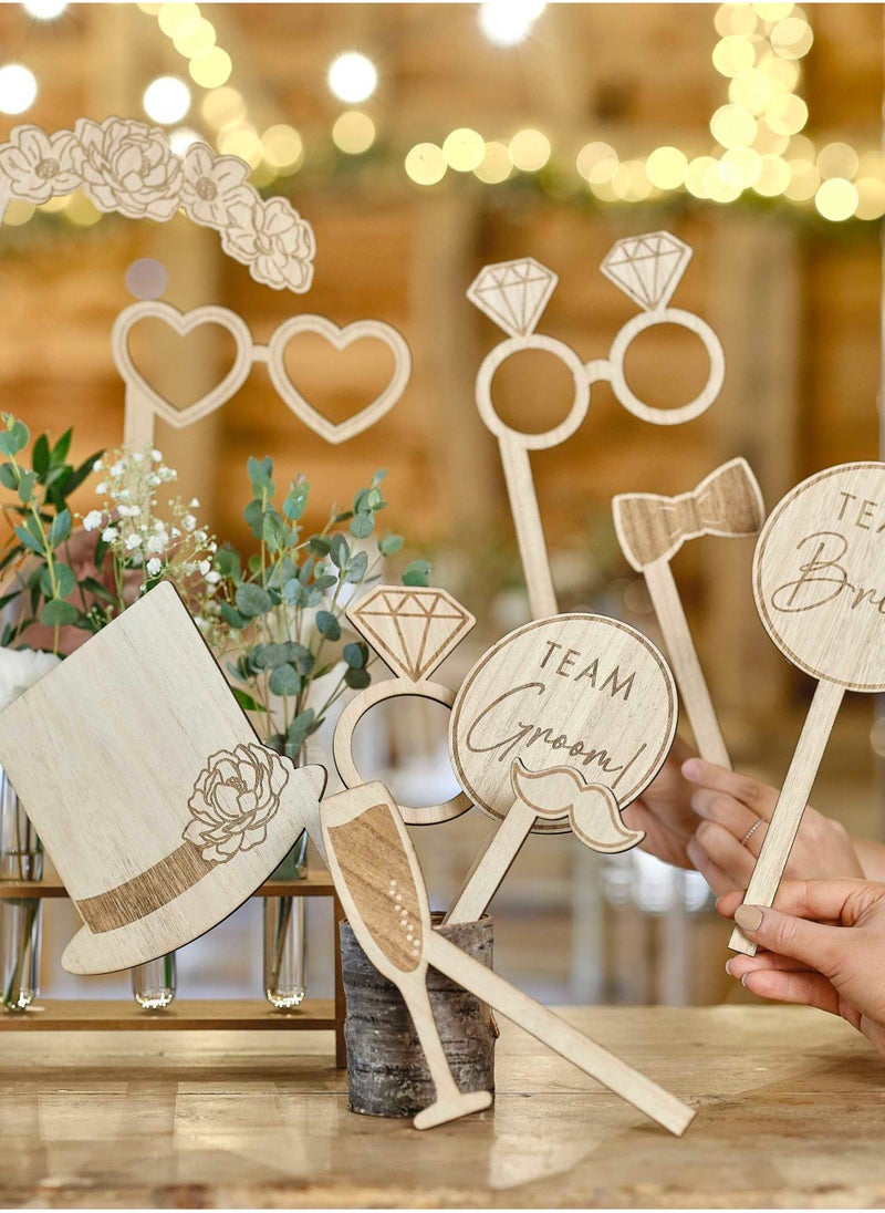 Ginger Ray Wooden Photobooth Props - Wedding - Image 2