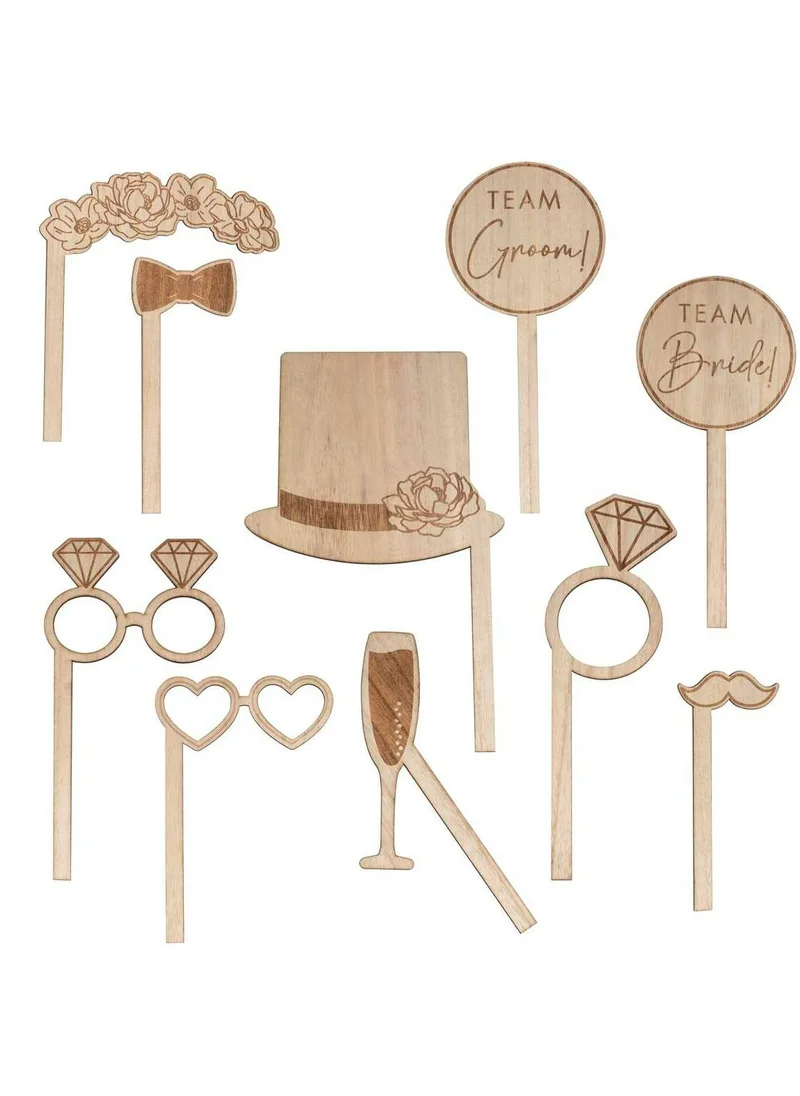 Ginger Ray Wooden Photobooth Props - Wedding