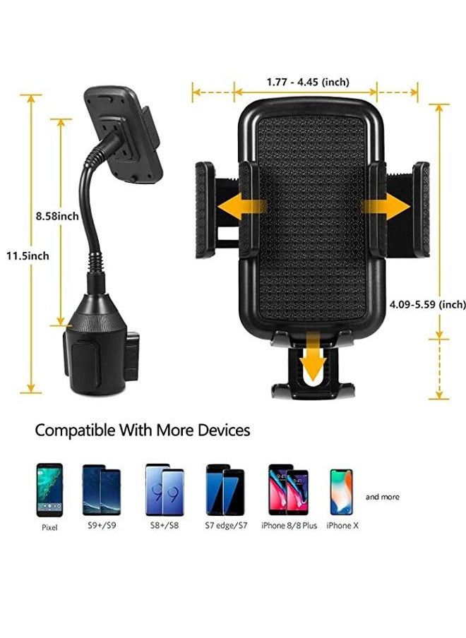 PADOM Padom Car Cup Holder Phone Mount with A Long Flexible Neck for any Cell Phones iPhone 11 Pro iPhone Max iPhone SE iPhone XS iPhone Max iPhone X iPhone 8 iPhone 7 Plus Galaxy Google Pixel  - Image 2