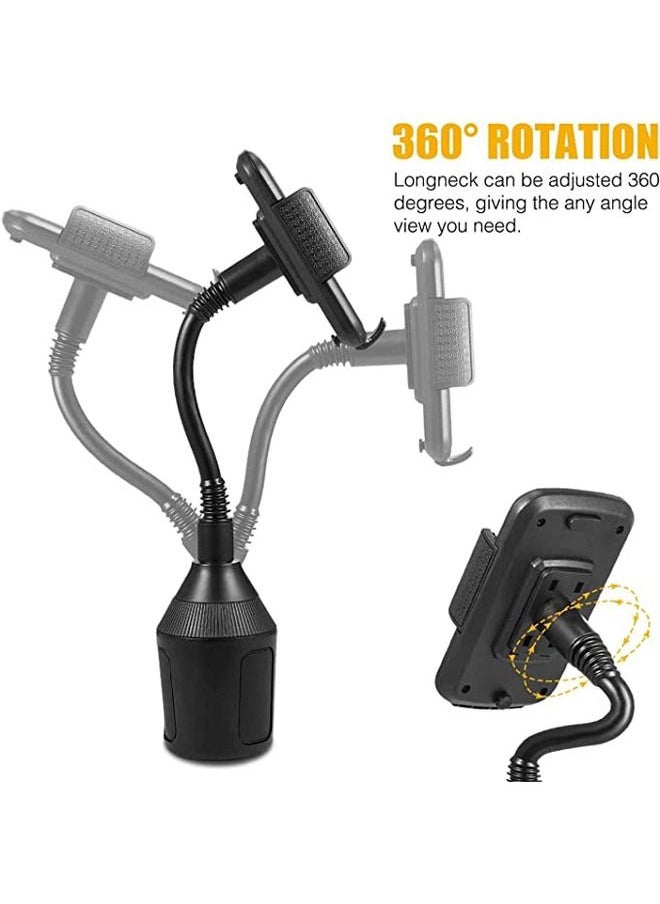PADOM Padom Car Cup Holder Phone Mount with A Long Flexible Neck for any Cell Phones iPhone 11 Pro iPhone Max iPhone SE iPhone XS iPhone Max iPhone X iPhone 8 iPhone 7 Plus Galaxy Google Pixel  - Image 5
