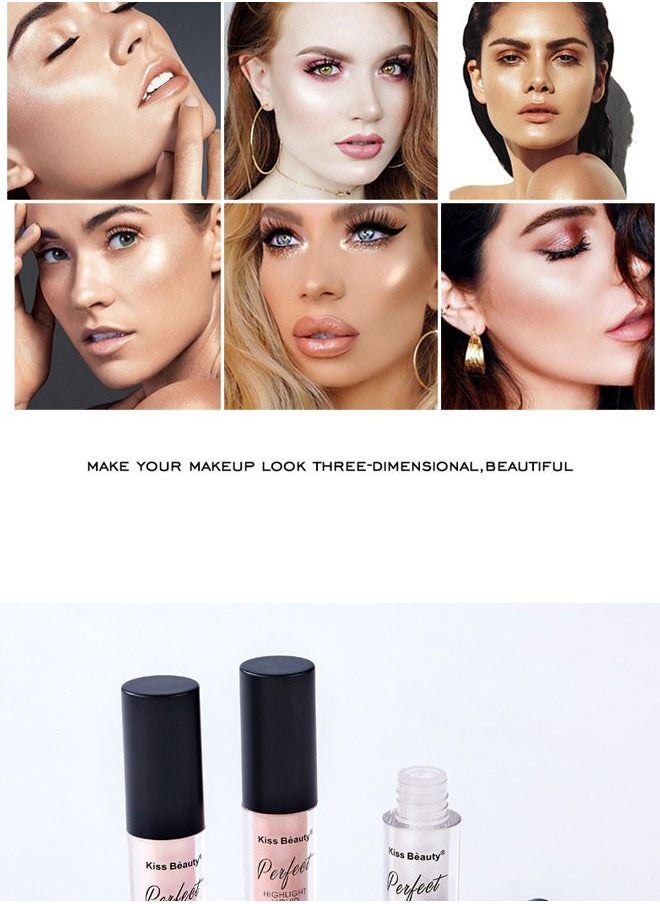 Kiss Beauty Liquid Glitter Concealer Liquid Foundation Eyeliner, Metal Glitter Glitter Eyeshadow, Glitter Long Lasting Waterproof Face Lip Art Suitable For Party Holiday Makeup 03#  - Image 4
