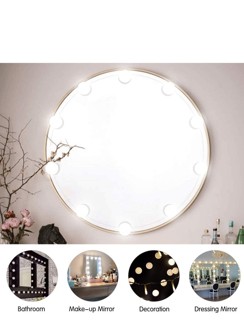 ELTRAZONE Hollywood Style LED Vanity Mirror Lights Kit with 10 Dimmable Light Bulbs For Makeup Dressing Table and Power Supply Plug in Lighting Fixture strip Vanity Mirror Light White - Image 5