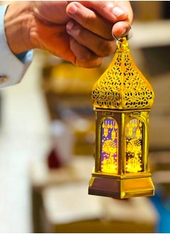 صندوق العاب 3 قطع من مصابيح LED المضيئة لزينة رمضان فانوس رمضان مبارك باللون الذهبي  - Image 3