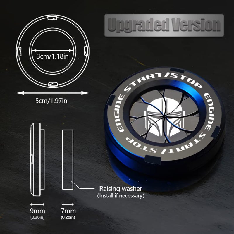 Tybasthe Rotary Start Button Cover, Mandalorian Car Accessories, Engine Start Button Cover, Star Wars Car Stickers, Interior Decor, Cha Switch Cover - Image 2