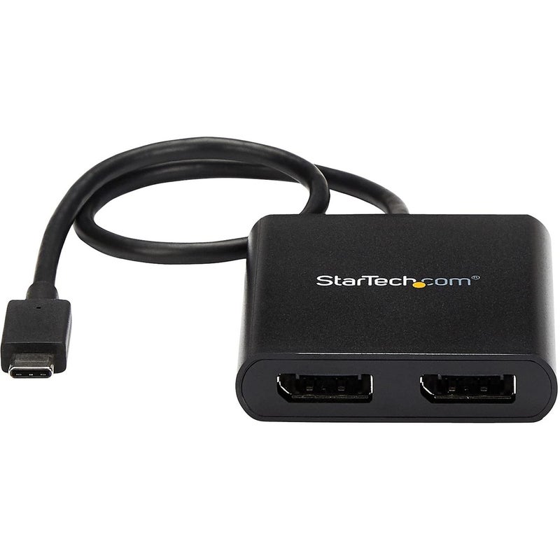 Startech.com StarTech.com USB-C to Dual DisplayPort 1.2 Adapter, USB Type-C Multi-Monitor MST Hub, Dual 4K 30Hz/1080p 60Hz DP Laptop Display Extender / Splitter, Extra-Long Built-In Cable, Windows (MSTCDP122DP)  - Image 4
