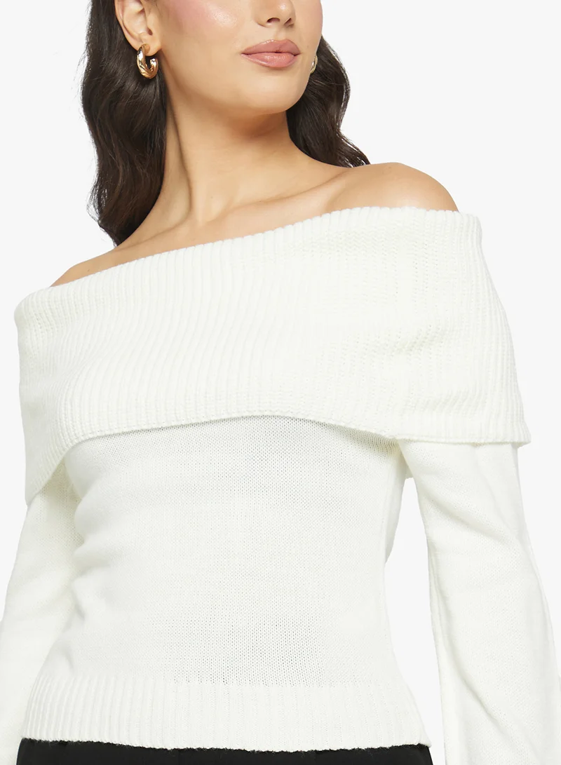 Ginger Off Shoulder Knitted Sweater