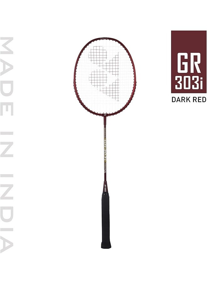 Yonex GR 303i Dark Red Badminton Racquet with Full Cover  - Image 2