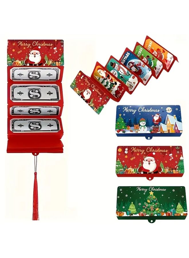 Red Christmas Money Holder Bag Snowflake 10 Compartment Cash Envelope Party Gift Card - Image 1