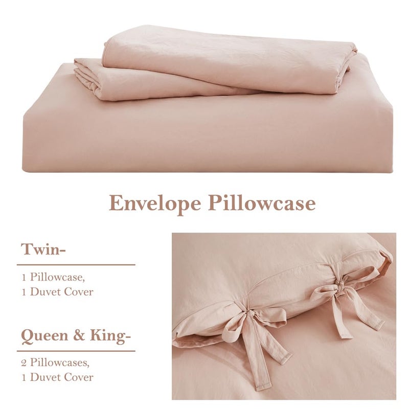 annadaif Pink Duvet Cover Full (79x90 Inch)  3 Pieces (2 Pillowcases  1 Duvet Cover) Ultra Soft Bowknot Duvet Cover Set  Easy Care Bedding Set for Men  Women (NO Comforter) - Image 5
