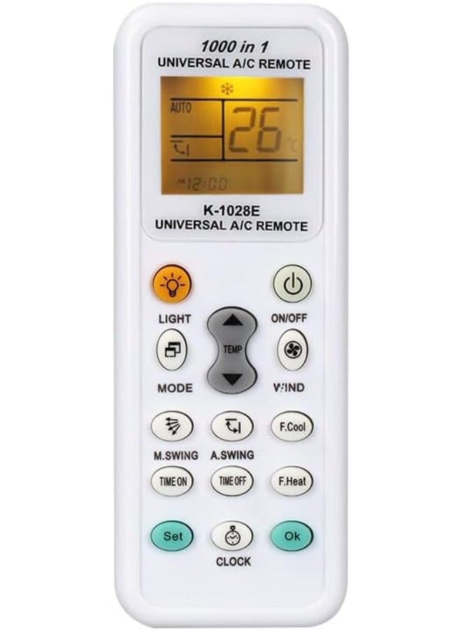 JAJEEK 1000 in 1 Universal AC Remote Control for Air Conditioner, Replacement A/C Remote with LCD Display, Temperature, Cooling, Heating, Fan Speed, Swing, Timer and Mode Control - Image 1