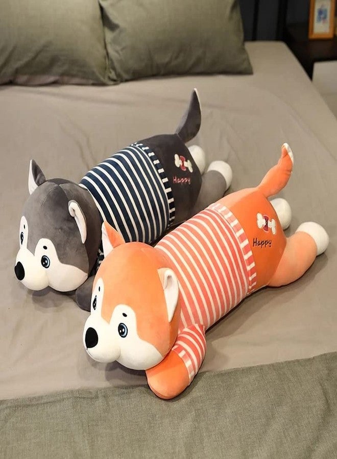 Tickles Cute Super Soft Husky Dog Pillow Stuffed Plush Animal Toy for Kids Birthday Gift Room (Color: Pink Size: 40 cm) - Image 3