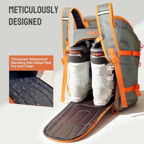 Mojest 55L Ski Boot Bag Backpack, 6 Pockets, Ergonomic Design, Waterproof Ski Snowboard Boot Bags, Stores Gear Including Jacket, Helmet, Goggles, Gloves & Accessories, Suitable for Downhill Skiing - Image 4