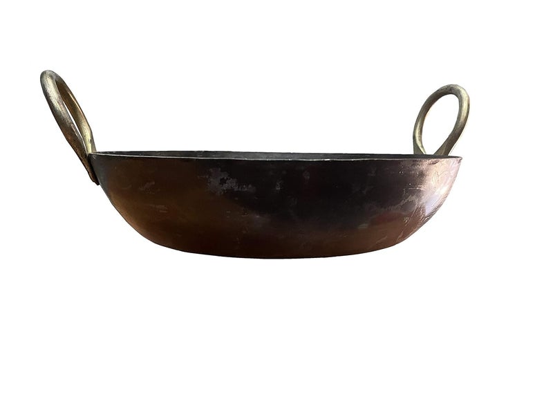 ENGARC Flat Iron KadhaiFry Pan Kadhai Handmade Jalebi Traditional Kadhai 10 inches - Image 3