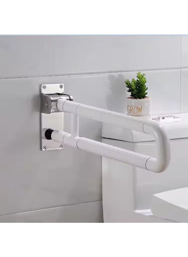 Foldable Bathroom Grab Bar for Seniors and Individuals Needing Support - Stainless Steel Safety Rail with Anti-Slip Grip Wall Mounted Handrail - Image 1
