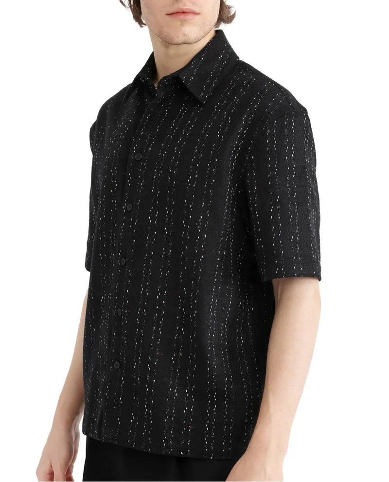 Rare Rabbit Men's Stripe Print Regular Fit Shirt