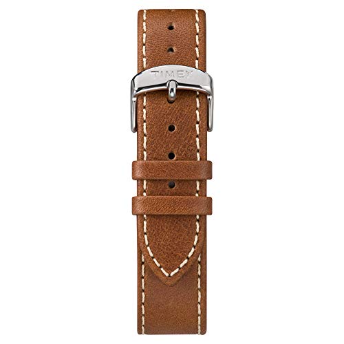 Timex 20mm Genuine Leather Strap – Brown with Silver-Tone Buckle - Image 2