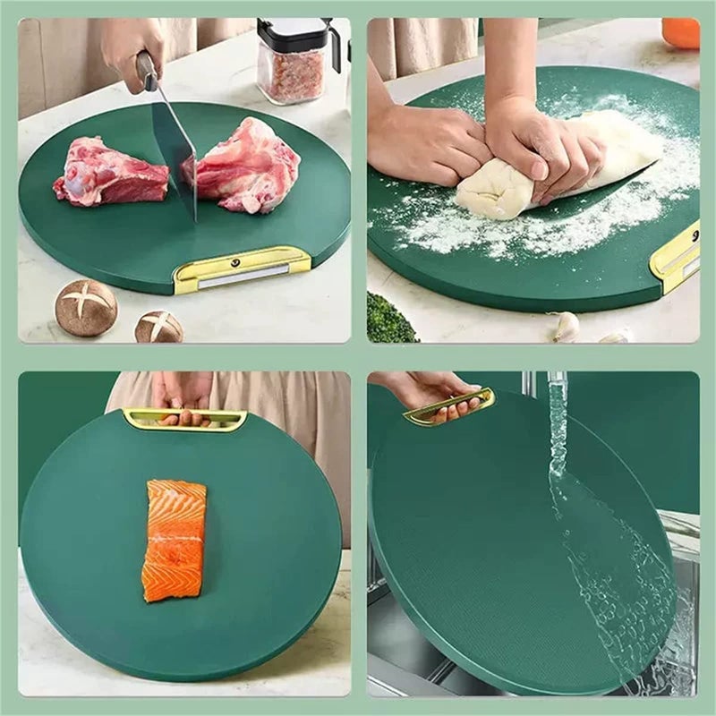 Dhruheer Kitchen Plastic Round Circle DoubleSided Chopping BoardCutting BoardServing Board Plate for Pizza Vegetables Fruits and Cheese Natural Plastic 165 x 125 x 26 cm Made in India - Image 3