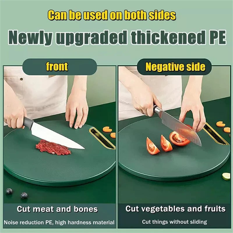 Dhruheer Kitchen Plastic Round Circle DoubleSided Chopping BoardCutting BoardServing Board Plate for Pizza Vegetables Fruits and Cheese Natural Plastic 165 x 125 x 26 cm Made in India - Image 4