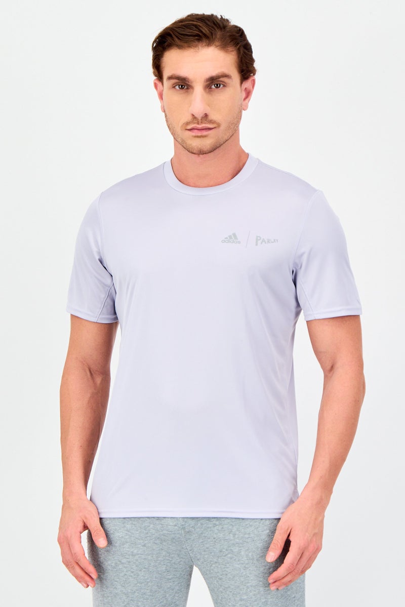Adidas x Parley Men Sportswear Fit Short Sleeve Training T-Shirt, Light Purple - Image 1