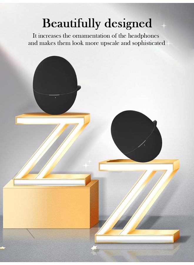 SJet Soft Silicone Protective Case Cover for Huawei FreeBuds 6 with Cleaner Kit and Keychain(Black) - Image 5