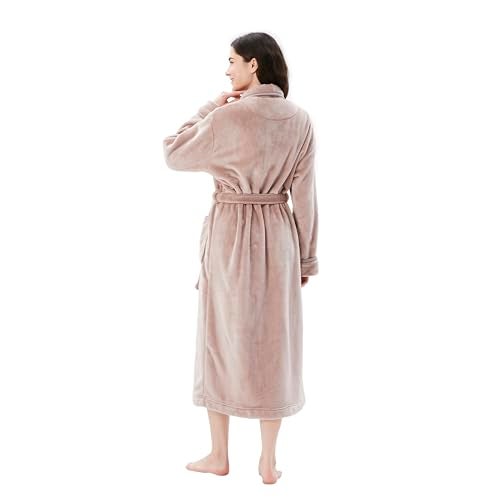 COOVA Premium Robe for Women – Plush Soft Robe, Fluffy, Warm, Long Fleece Bathrobe,Medium Taupe - Image 3