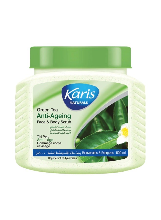 Karis Green Tea Anti Ageing Face and Body Scrub 600 ml