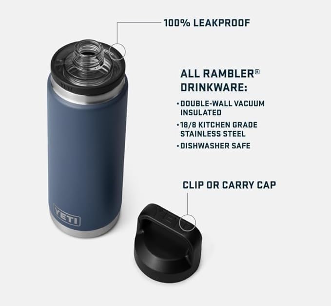 YETI Rambler Bottle with Chug Cap, Moon Dust, 26 oz - Image 2