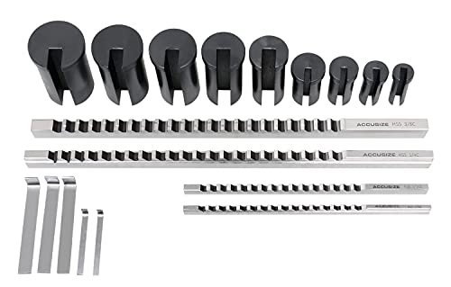 Accusize Industrial Tools - No.10 HSS Keyway Broach Set, 18 Pcs with Precision Ground Teeth, Includes 4 Broaches & 9 Bushings, 5100-0010 - Image 3