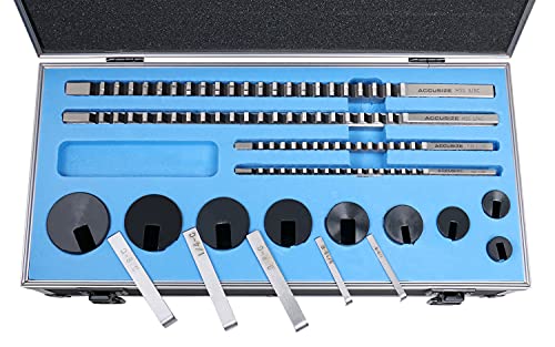 Accusize Industrial Tools - No.10 HSS Keyway Broach Set, 18 Pcs with Precision Ground Teeth, Includes 4 Broaches & 9 Bushings, 5100-0010 - Image 2