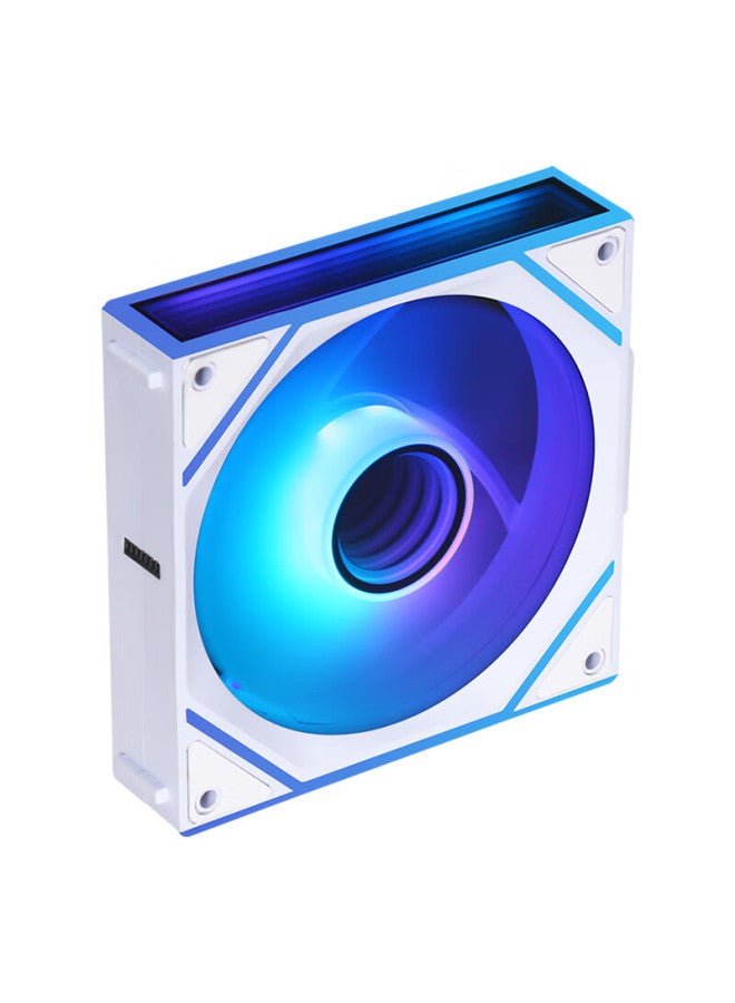 Sama Giant Wave Magnetic Building Block Fan White 12cm Case Fan Wireless Splicing Argb Infinite Mirror 28mm Thickness Pwm Temperature Control Pbt Fan Blades 8 Shock Absorbing Pads - Image 3