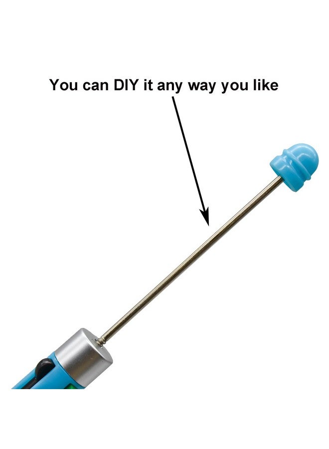 Maydahui 12 PCS Multicolour Beadable Ballpoint Pens Retractable 4 in 1 Colored Bead Pen Plastic DIY Pens Cool Shaft Beaded Pen for DIY Making School Party Office (Beads Not Included) - Image 3