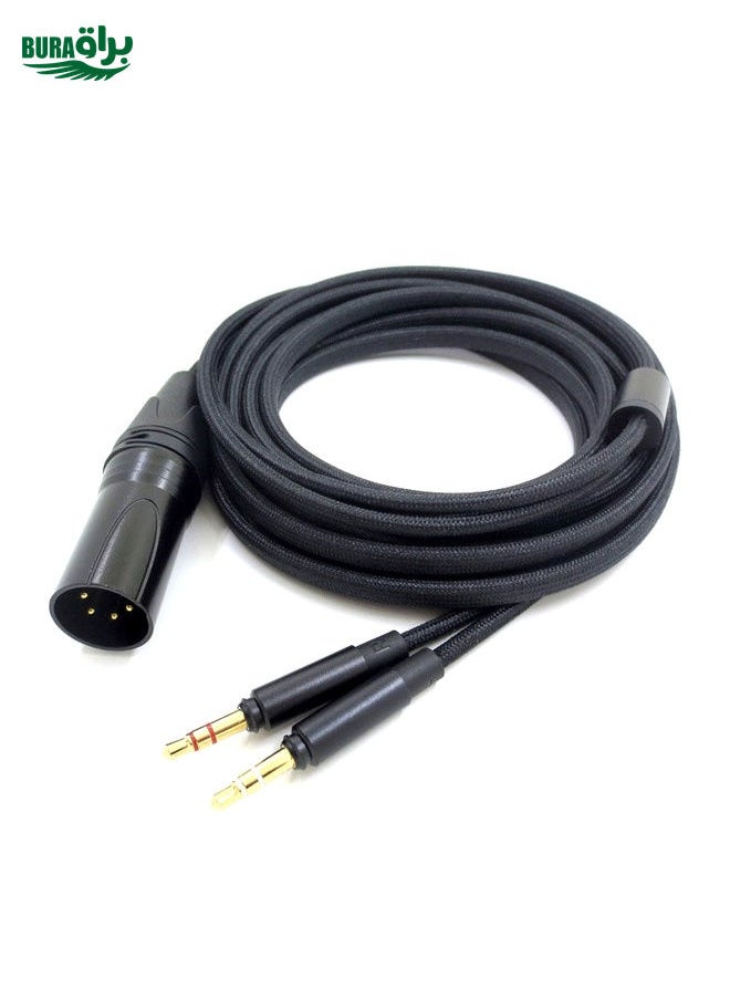 BURAQ For Beyer T1(2nd/3rd Generation) T5 / Amiro Balanced Headphone Cable 4 Core XLR Head  - Image 1