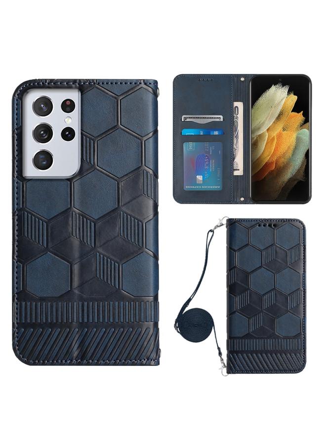 اس-توب جراب لهاتف Samsung Galaxy S21 Ultra 5G Crossbody Football Texture Magnetic PU Phone Case - Image 1