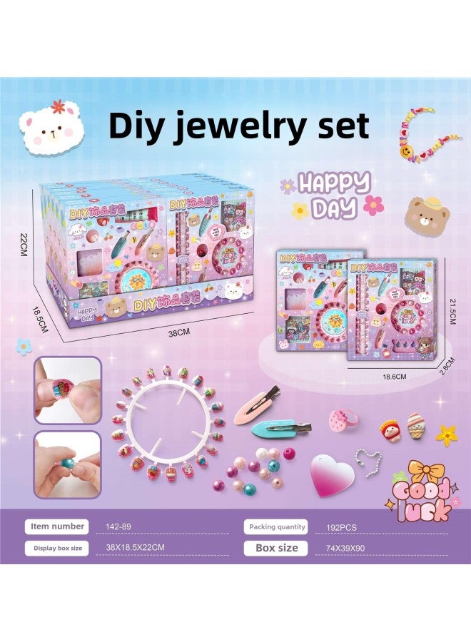 Daughter's Treasure Chest Jewelry Box Princess Children's Bracelet Beaded Diy Handmade Girl's Birthday Gift Toy-Color:142-89 (minimum Batch Of 192) - Image 1