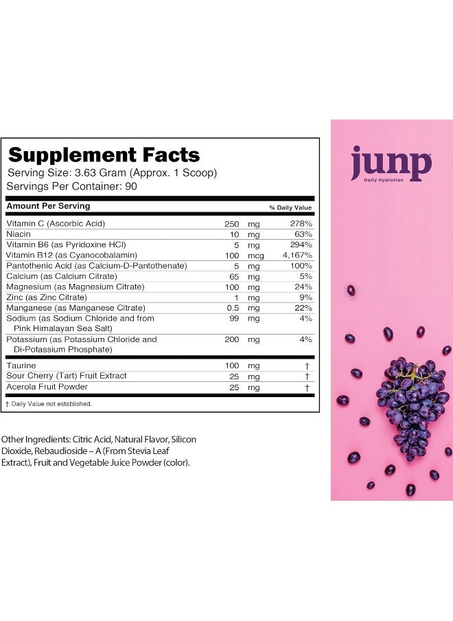JUNP - JUNP Hydration Electrolyte Powder, Electrolytes Drink Mix Supplement, Zero Calories Sugar and Carbs, Kosher, Grape Flavor, 90 Servings - Image 1