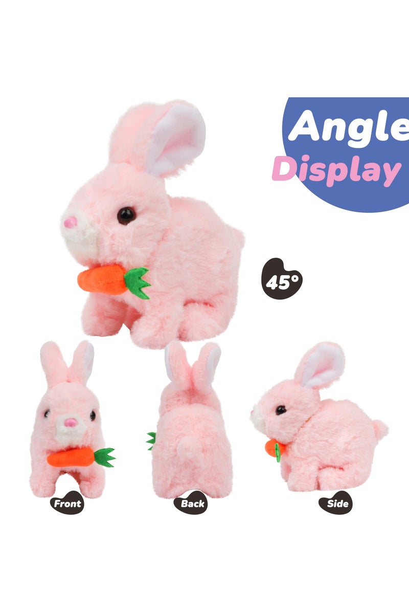Interactive Hopping Bunny Toy – Plush Walking Rabbit with Sounds & Wiggle Ears, Carrot Accessory, 7-Inch Electronic Pet Gift for Kids - Image 4