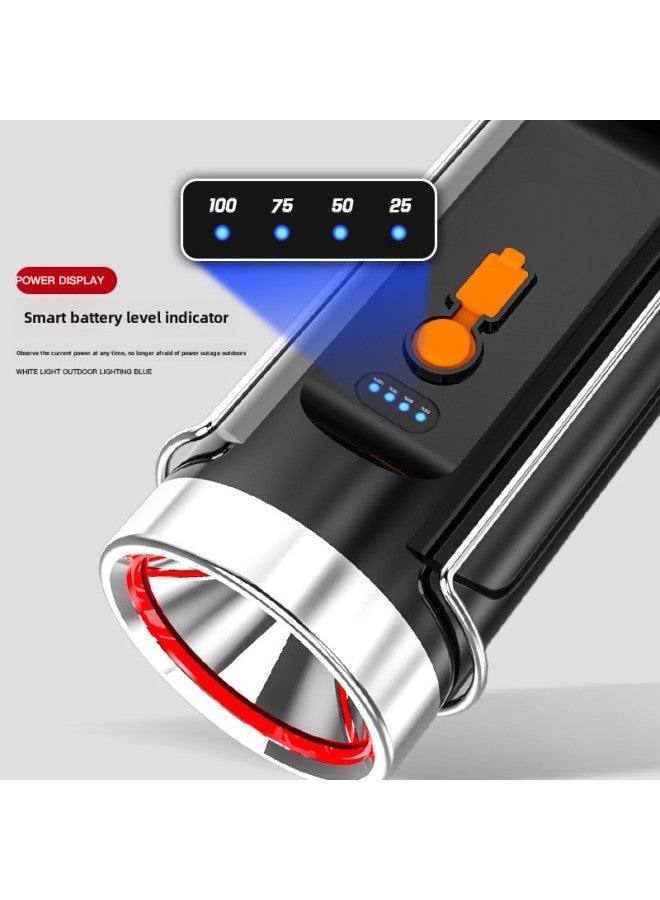 Fishing Lamp Water Drift Super Bright Strong Light Xenon High Power Waterproof Blue Light White Light Flashlight Wild Table Fishing Night Fishing Lamp-Color:White And Blue Double-headed Fishing Lamp + Fishing Box Bracket - Image 3