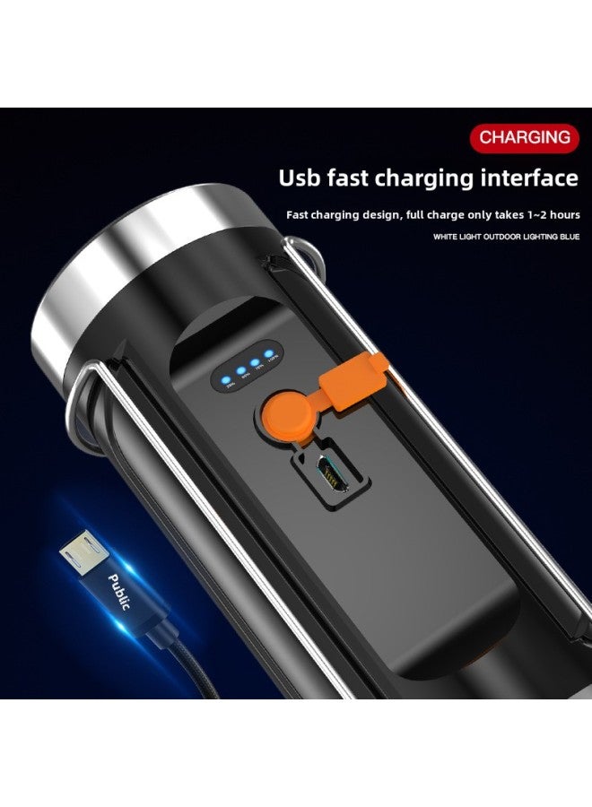 Fishing Lamp Water Drift Super Bright Strong Light Xenon High Power Waterproof Blue Light White Light Flashlight Wild Table Fishing Night Fishing Lamp-Color:White And Blue Double-headed Fishing Lamp + Fishing Box Bracket - Image 4