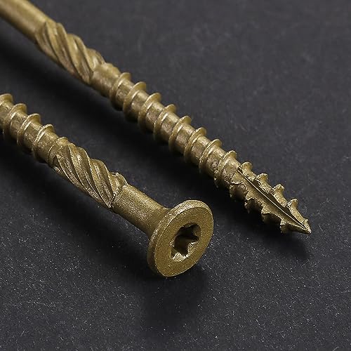 Wensilon #10 * 3" Deck Screws, (137pcs) 2 lbs.Exterior Wood Screws, Rust Resistant epoxy Coated, Bronze, T25 Star Bit - Image 5
