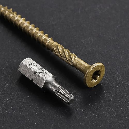 Wensilon #10 * 3" Deck Screws, (137pcs) 2 lbs.Exterior Wood Screws, Rust Resistant epoxy Coated, Bronze, T25 Star Bit - Image 4
