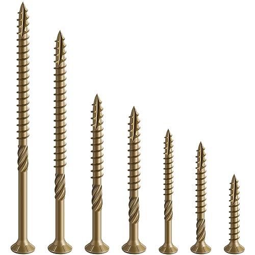 Wensilon #10 * 3" Deck Screws, (137pcs) 2 lbs.Exterior Wood Screws, Rust Resistant epoxy Coated, Bronze, T25 Star Bit - Image 3