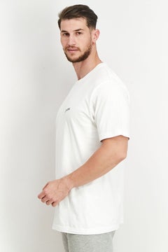 DIESEL Men Crew Neck Short Sleeve Graphic T Shirt, White  - Image 2