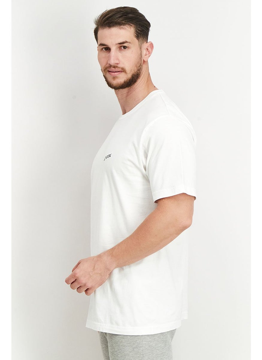 DIESEL Men Crew Neck Short Sleeve Graphic T Shirt, White  - Image 2