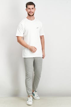DIESEL Men Crew Neck Short Sleeve Graphic T Shirt, White  - Image 3