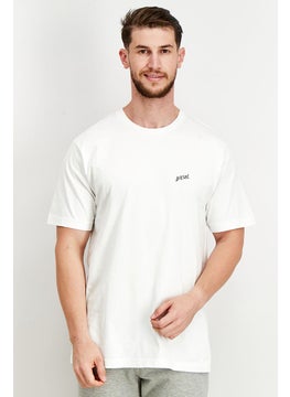 DIESEL Men Crew Neck Short Sleeve Graphic T Shirt, White  - Image 1