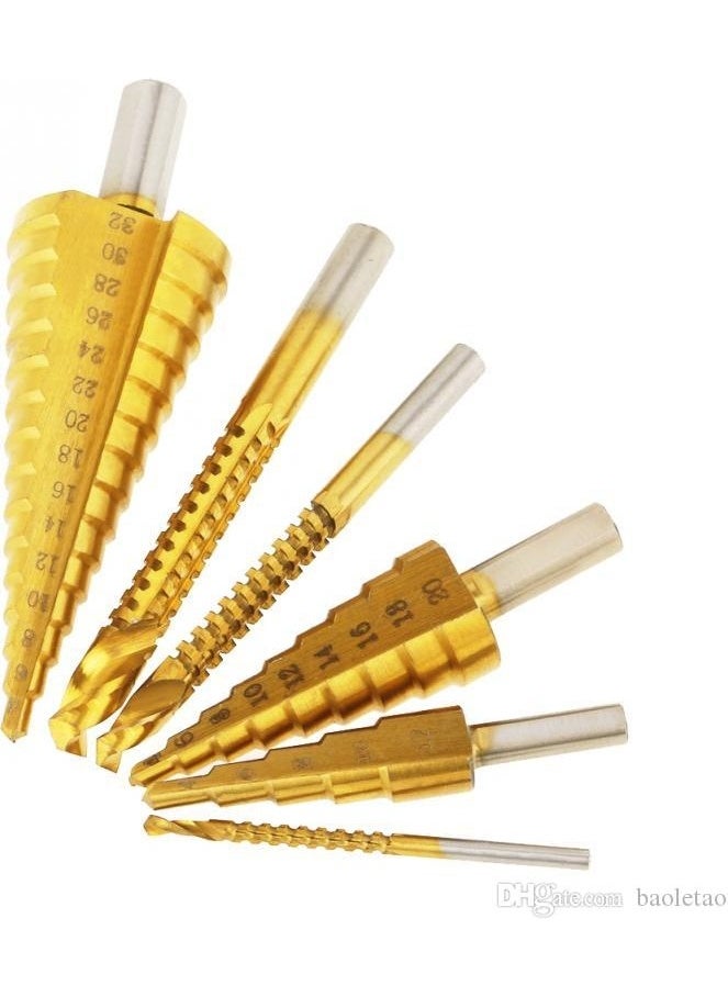 Combat Set of 6 Stainless Stepped Drill Bit Sheet Drilling Bit  - Image 1