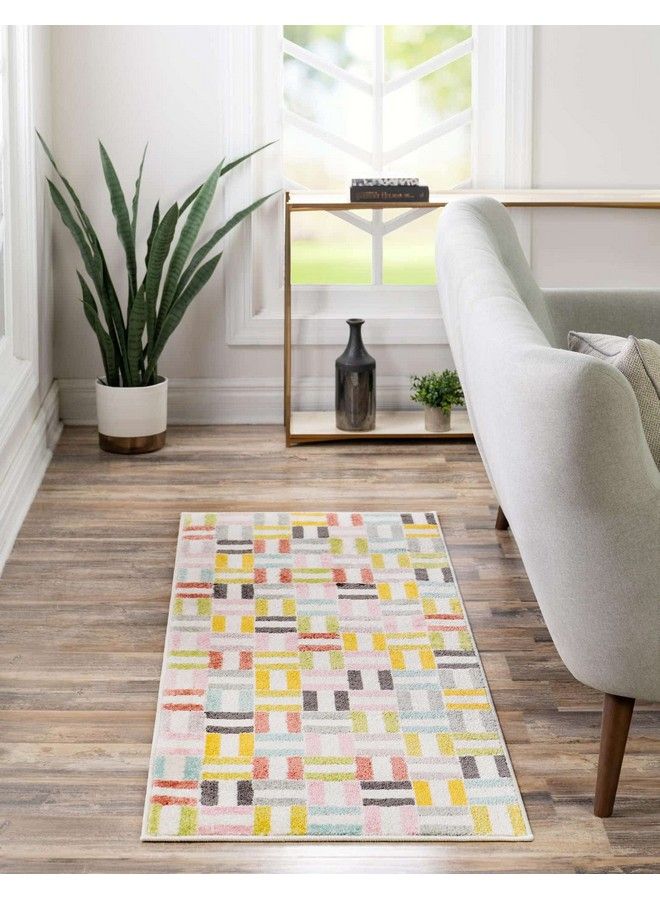 Unique Loom Whimsy Kids Collection Area Rug Chicklets (2' 2" X 6' 1" Runner Multi Black) - Image 4