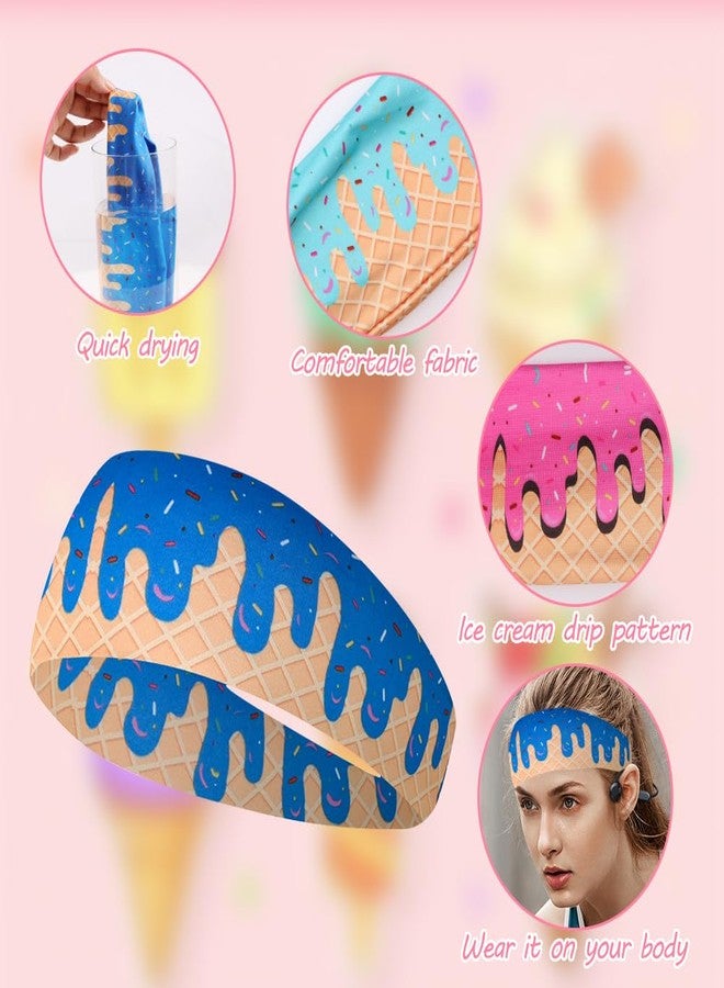 meiqidi 8 Pack Ice Cream Baseball Headband for Men & Women - Athletic Elastic Sweatbands Wicking Headbands for Baseball, Basketball, Football, Tennis, Gym - Sports Wristbands & Headbands for Adults Teens - Image 2